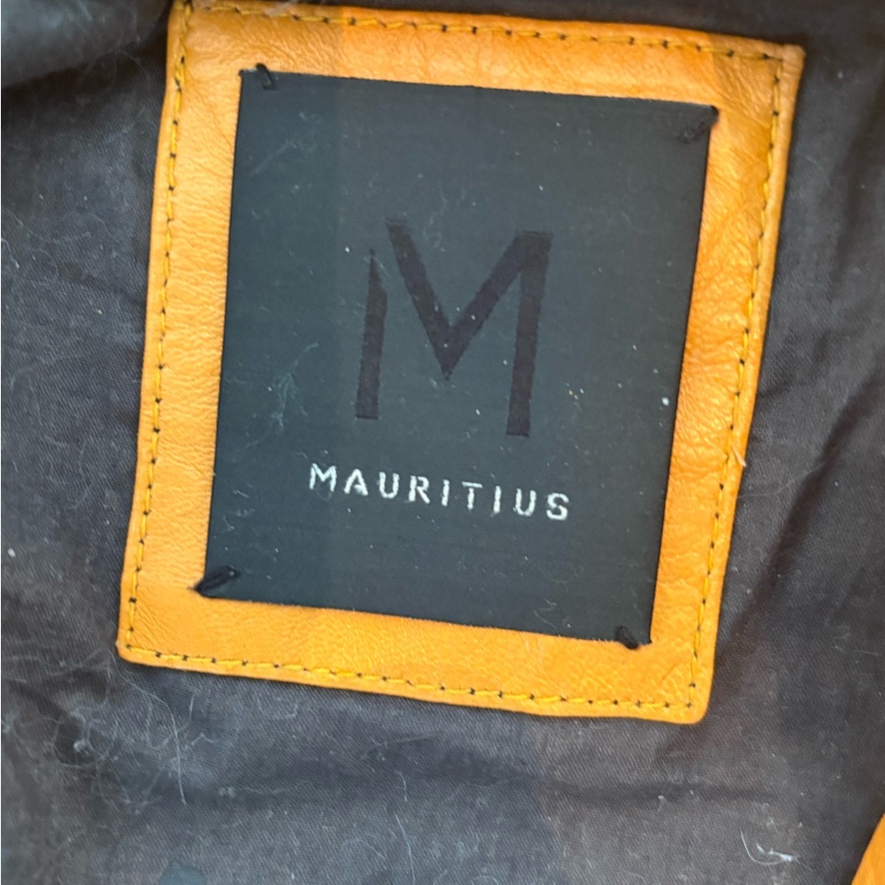 Mauritius Women's OrangeI Italian Leather Biker Jacket-Custom made! - Picture 8 of 9